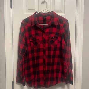 Torrid Red & Black Plaid Flannel Perfect for Holiday Matching Outfits Size 1